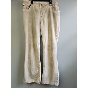 Chicos Platinum Gray Us 10-12 Washed Denim Ultimate Fit Flare Jeans Size 2